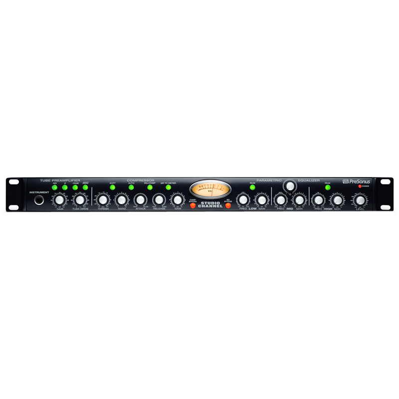 PreSonus Studio Channel Strip Mic/Instrument Pre-amplifier - with Class A Vacuum Tube Preamplifier, Variable VCA Compressor, and 3-band Parametric EQ