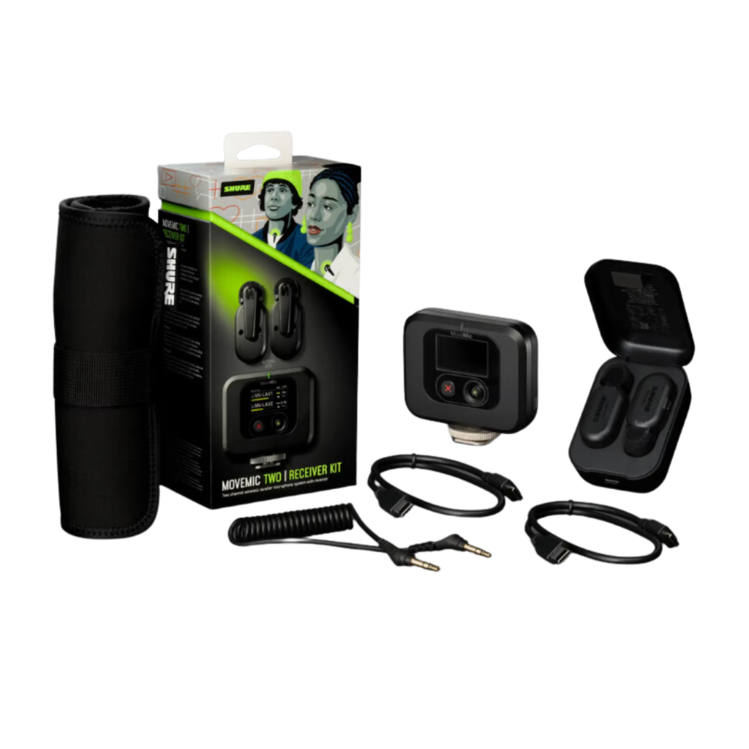 Shure MoveMic Two Receiver Kit - Two-Channel Wireless Lavalier Microphone System With Receiver (MV-TWO-KIT-Z6)