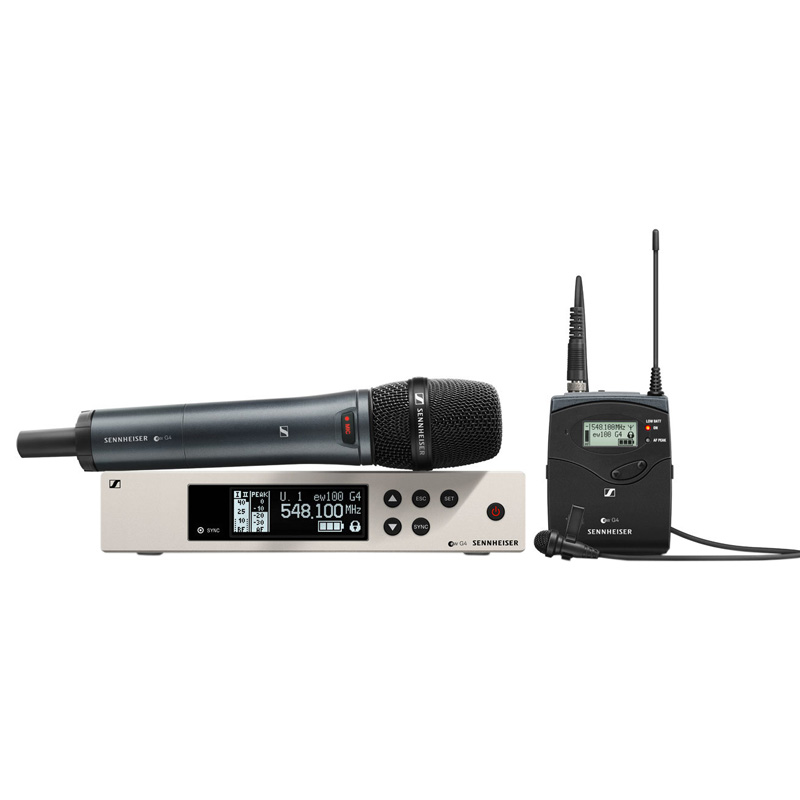Sennheiser EW 100 Combo Handheld & Lavalier Wireless Microphone EW 100 G4-ME2/835-S-BW
