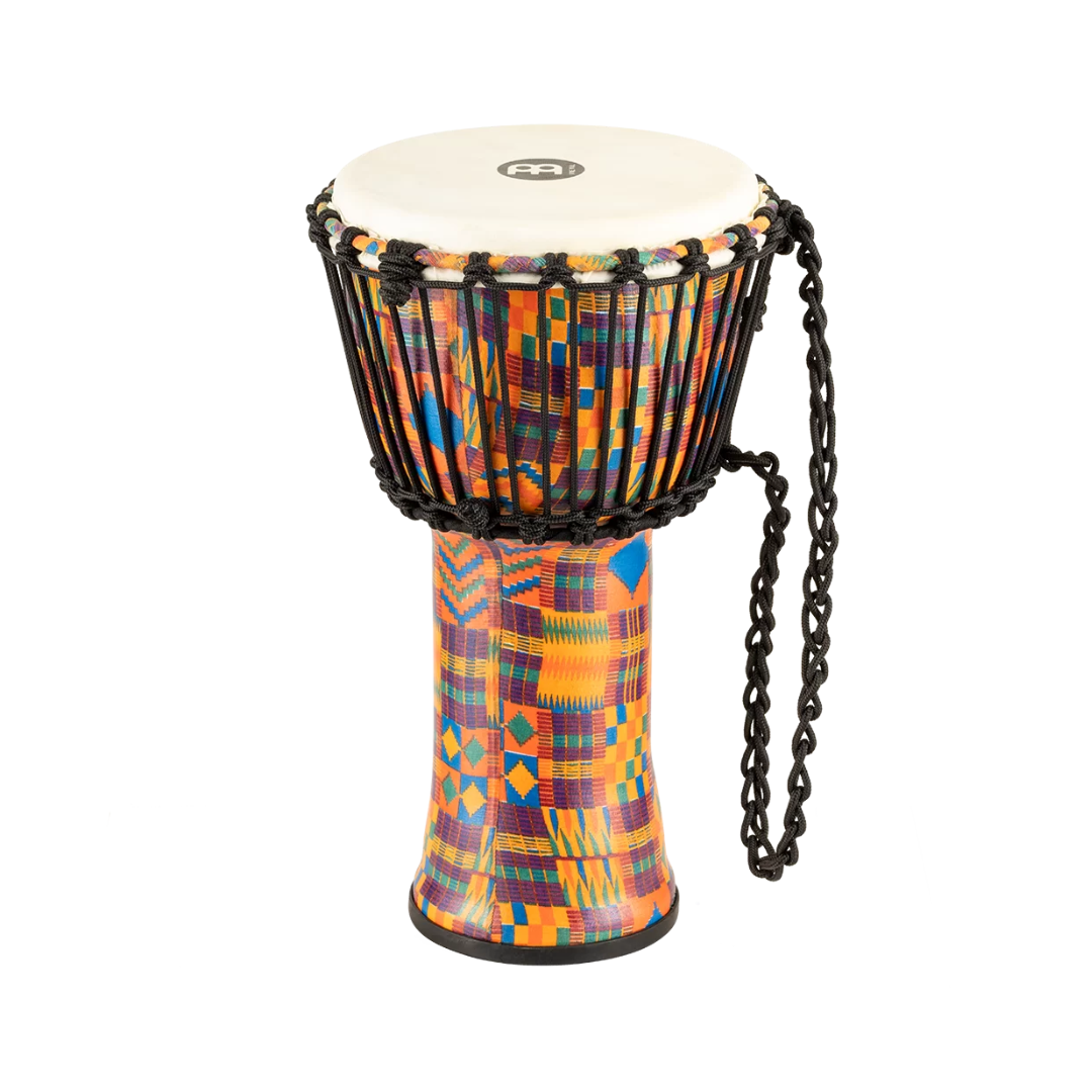 Meinl PADJ2-S-G Small Rope Tuned Travel Series Djembe, Kenyan Quilt
